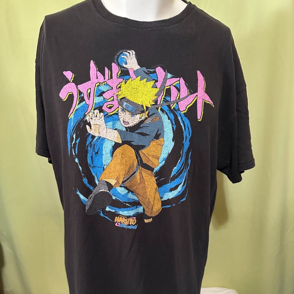 Naruto Shippuden 20th Anniversary Men's Black T Shirt Size XL Ripple Junction Na